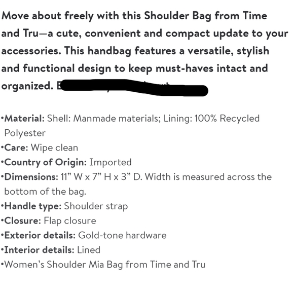 TIME And Tru Shoulder Mia Bag & Wallet New - Picture 9 of 9